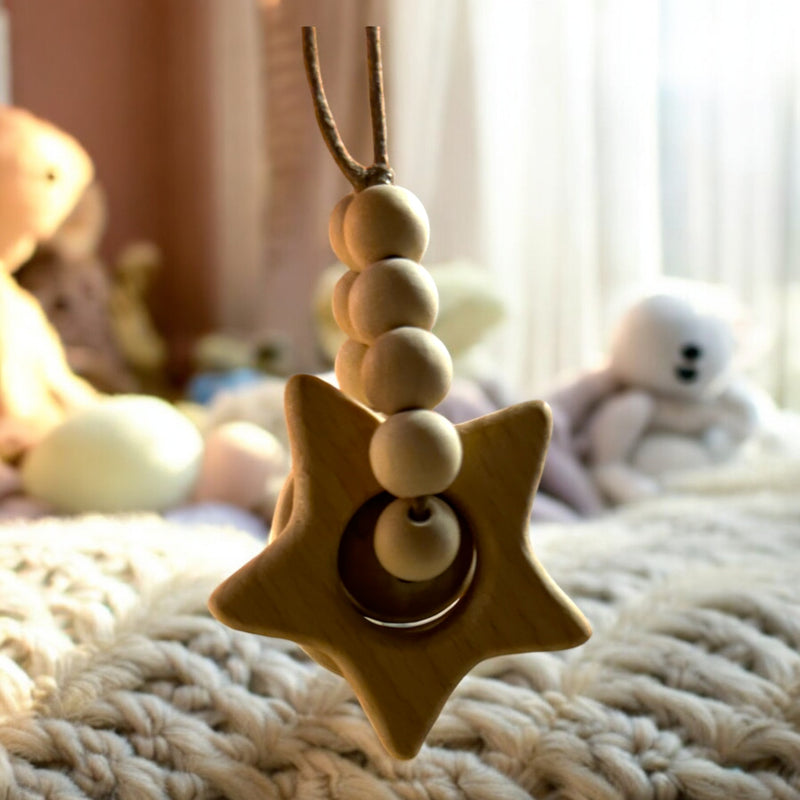 WOOD BABY RATTLE TOY