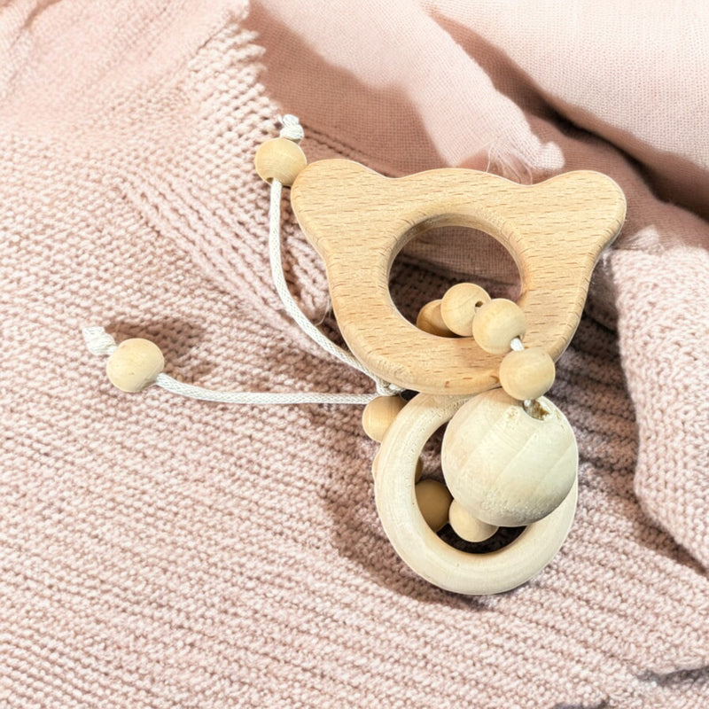 WOOD BABY RATTLE TOY